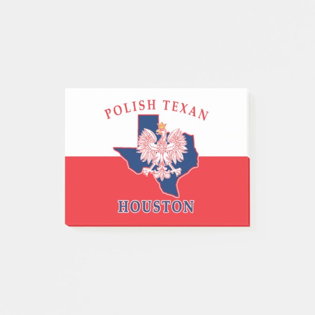 Bloco De Notas Houston Polonês Texan (Frente)