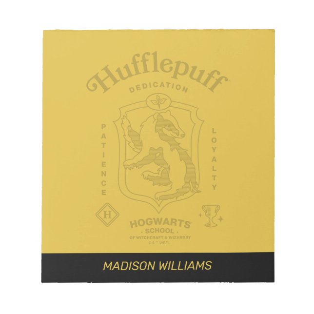 Bloco De Notas HUFFLEPUFF™ Dedication Patience Loyalty Crest (Frente)