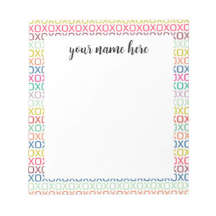 Bloco de notas Hugs e Kisses personalizado