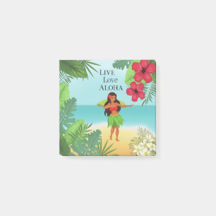 Bloco De Notas Hula Girl Live Love Aloha