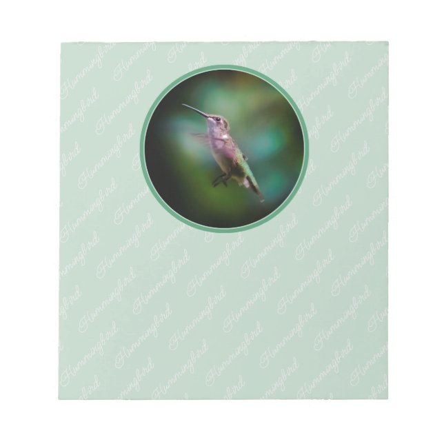 Bloco De Notas Hummingbird com garganta de rubi - Fotografia orig (Frente)