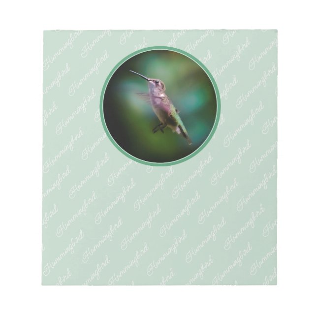 Bloco De Notas Hummingbird com garganta de rubi - Fotografia orig (Frente)