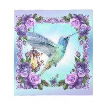 Bloco de notas Hummingbird e Rosa de 5,5" x 6" - 4