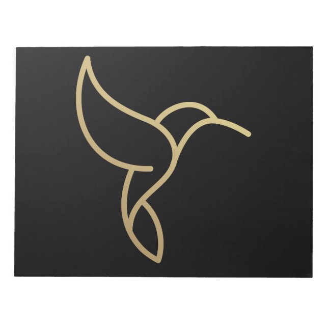 Bloco De Notas Hummingbird no estilo Monoline - Dourado a preto (Frente)