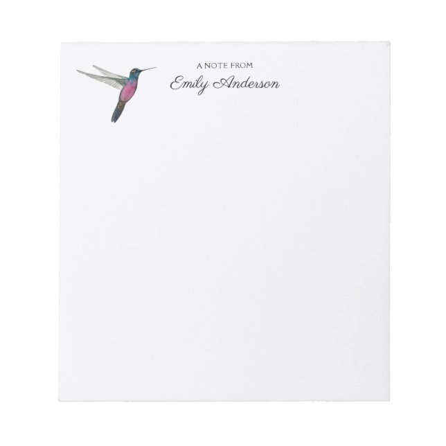 Bloco De Notas Hummingbird Personalizado (Frente)