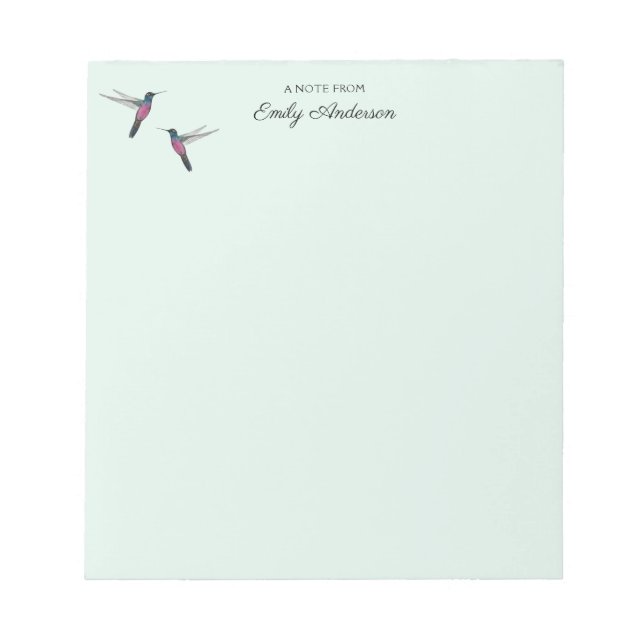 Bloco De Notas Hummingbird Personalizado (Frente)