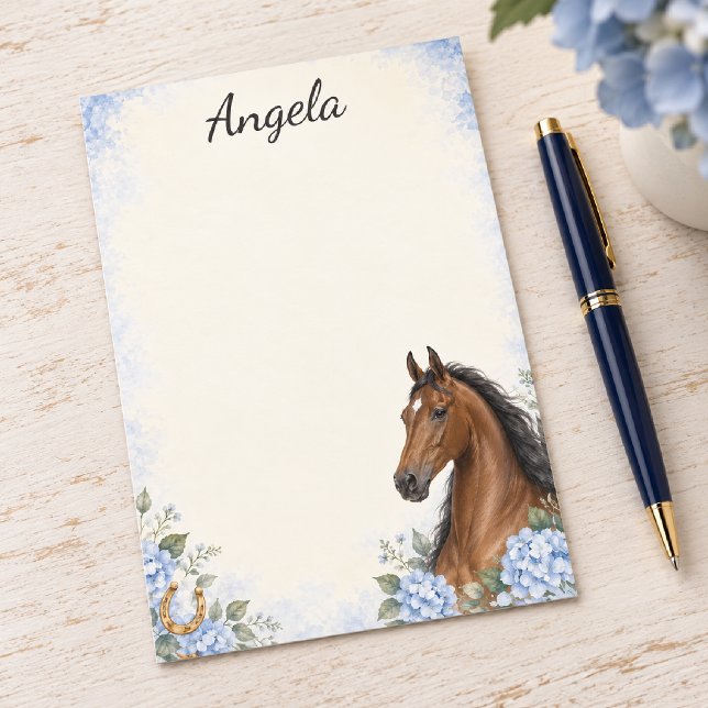 Bloco De Notas Hydrangea Azul Personalizada de Baio Saddlebred (Criador carregado)