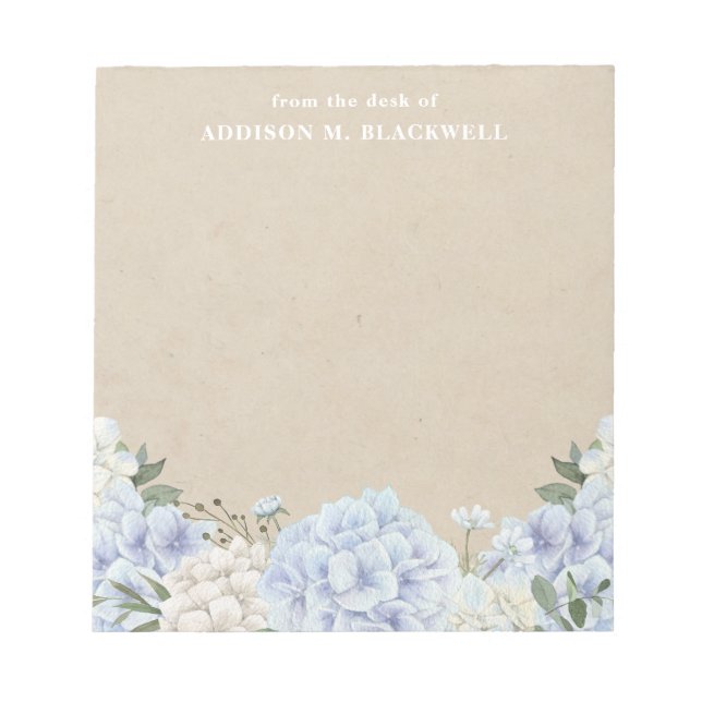 Bloco De Notas Hydrangea em Pergaminho Da Mesa De (Frente)