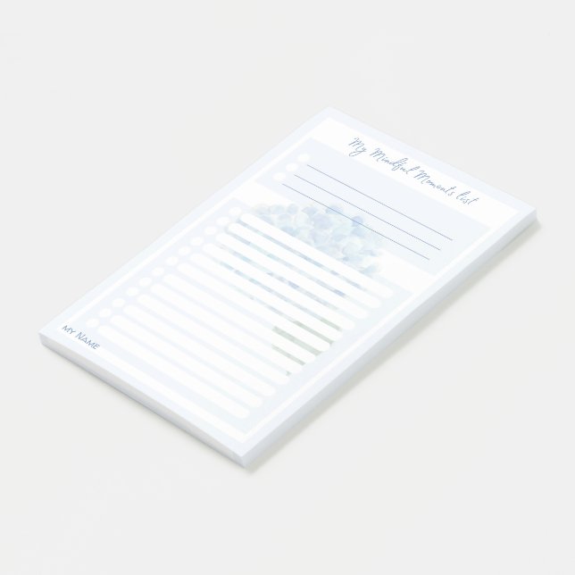Bloco De Notas Hydrangea Flowers 'My Mindful Moments Lists' (Inclinado)