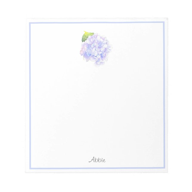 Bloco De Notas Hydrangea Watercolor Vignette (Frente)