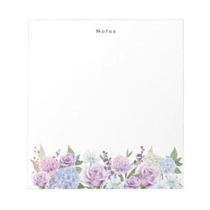 Bloco De Notas Hydrangeas Cor Azul-Rosa Personalizadas