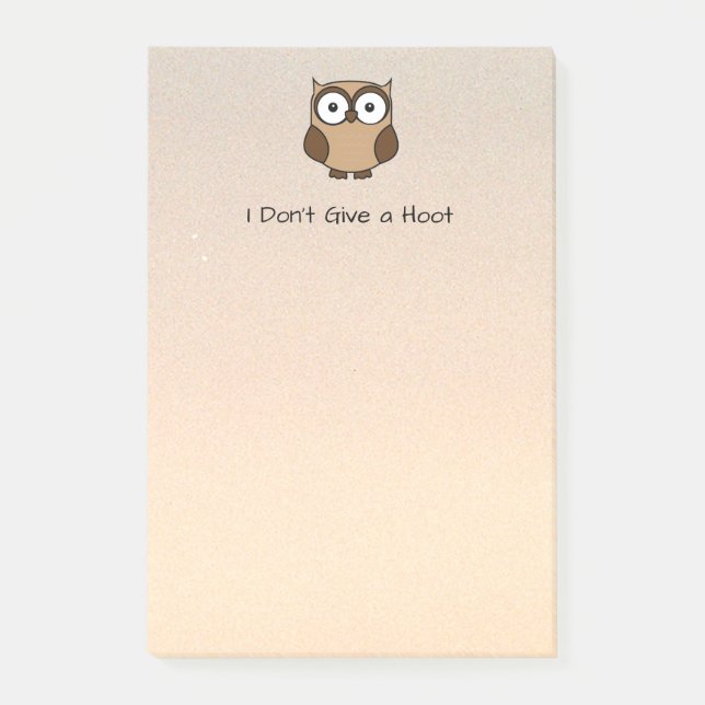 Bloco De Notas I Don't Give a Hoot Owl Custom (Frente)