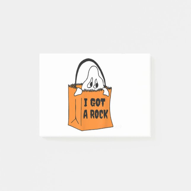 Bloco De Notas I Got a Rock Funny Tee Halloween Ghost Costume (Frente)