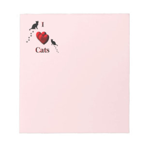 Bloco De Notas I Heart Cats Pink