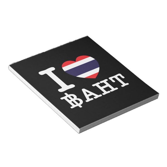 Bloco De Notas I Heart (Love) Baht (Inclinado)