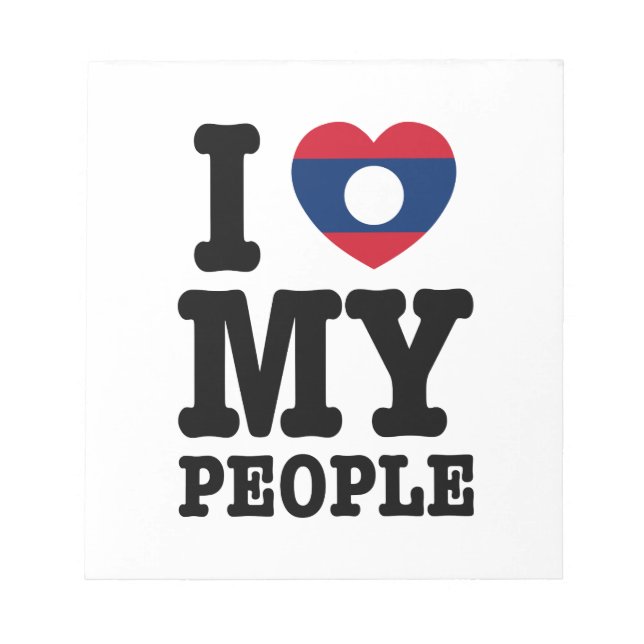 Bloco De Notas I Heart (Love) My Lao Pessoas (Frente)