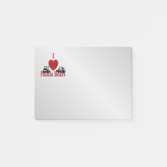 Bloco De Notas I Heart Panda Bears (Frente)