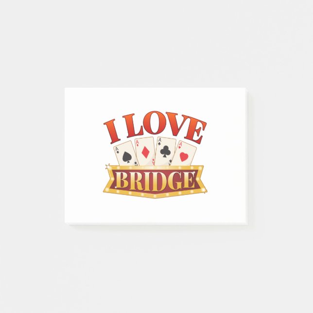 Bloco De Notas I Love Bridge Card Game Player (Frente)