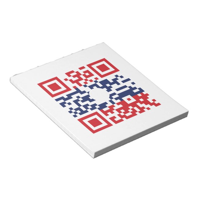 Bloco De Notas I Love Laos (Khoy Huk Lao) Flag QR Code | Geek Lao (Inclinado)