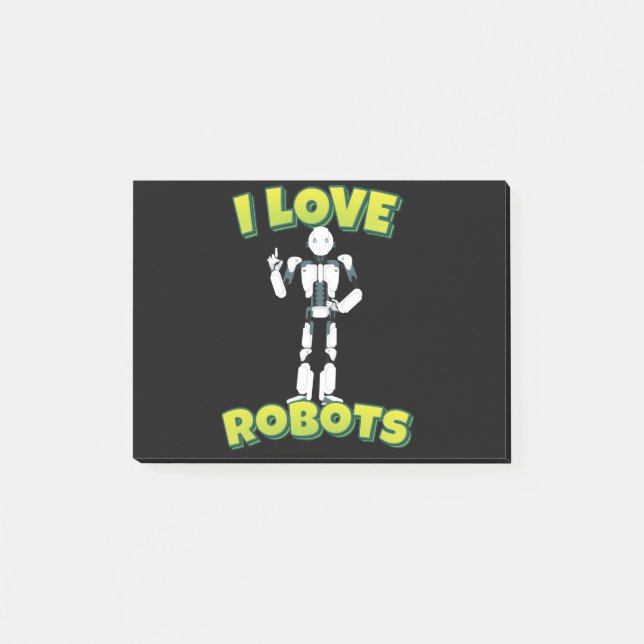 Bloco De Notas I Love Robots Robotics (Frente)