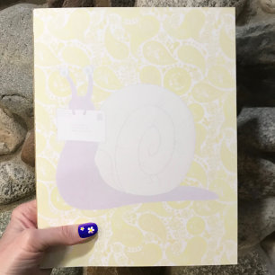 Bloco De Notas I Love Snail Mail (Amarelo) - Notepad de 11" x 8,5