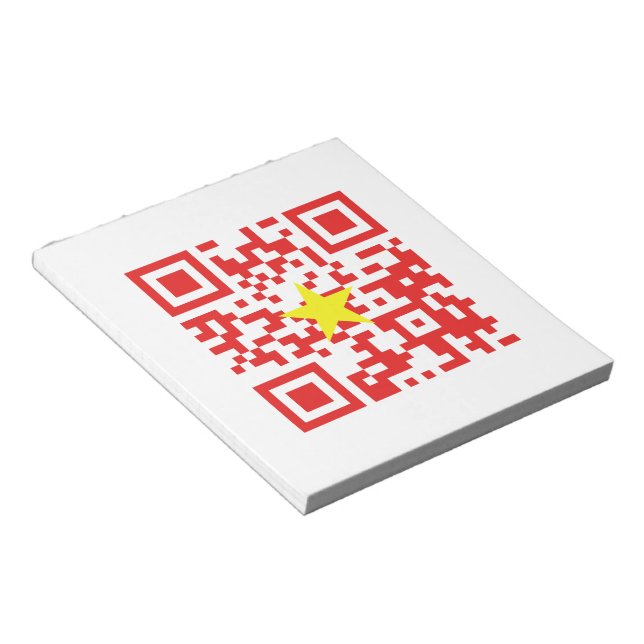 Bloco De Notas I Love Vietnam (Tôi Yêu Viet Nam) Flag QR Code (Inclinado)