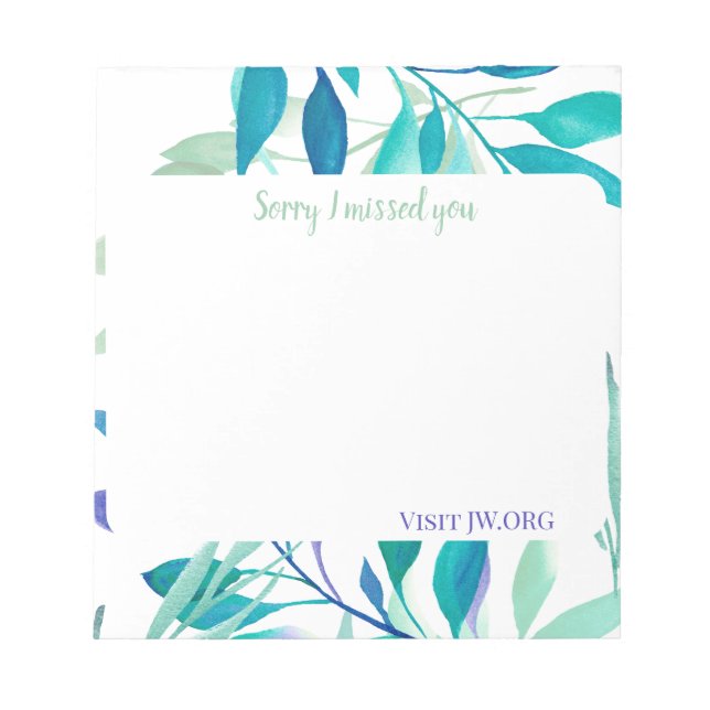 Bloco De Notas I missed you customize texts JW.org (Frente)