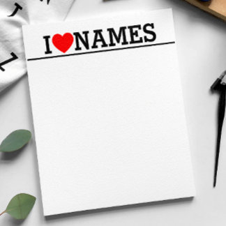 Bloco De Notas I Nome do Coração