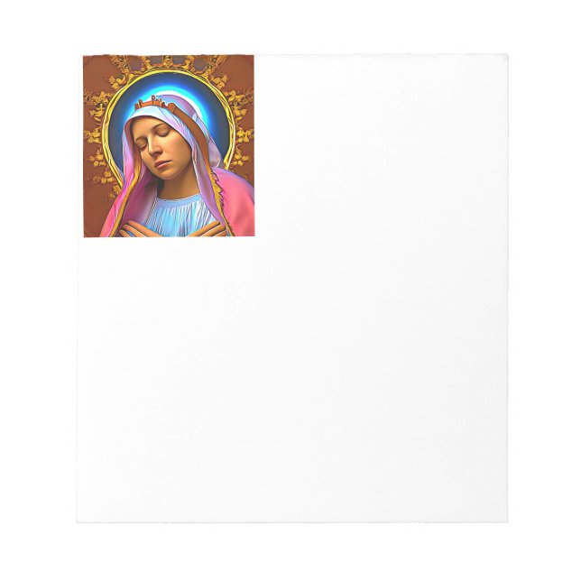 Bloco De Notas IA Art da Virgem Abençoada Maria (Frente)