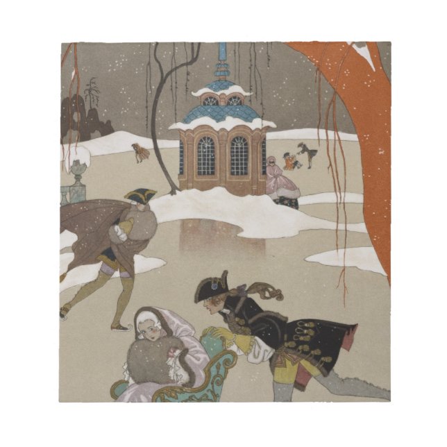 Bloco De Notas Ice Skating no lago congelado (Frente)