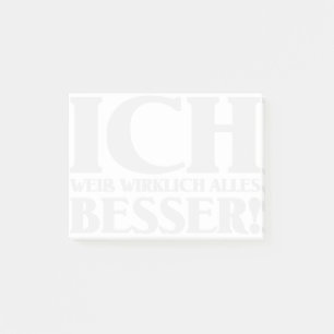 Bloco De Notas Ich weiß wirklich, todos Besser! Notas de Posto
