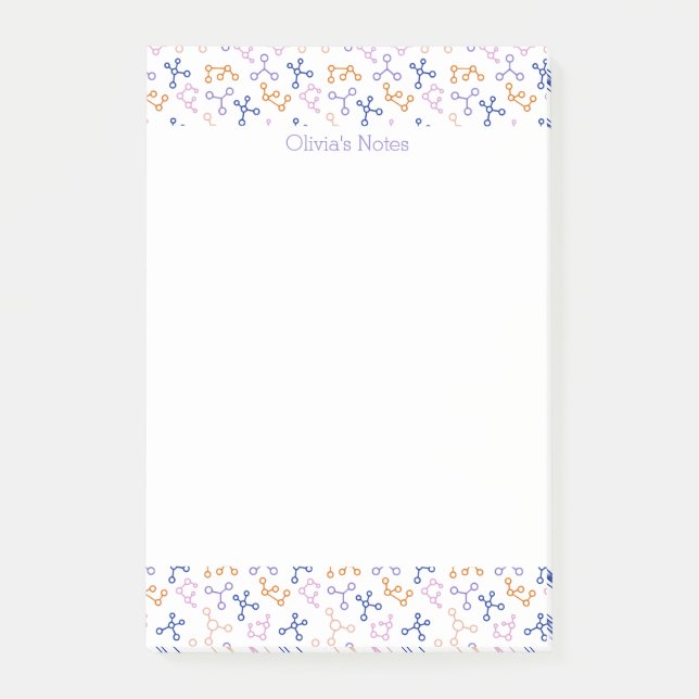 Bloco De Notas Ícones de Biologia das Moléculas de Ciência Puras (Frente)