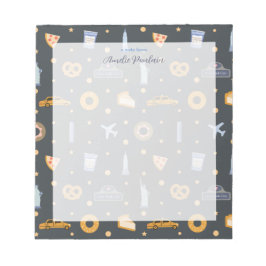 Bloco De Notas Ícones NYC modernos - Nome da Cinza Escura Padrão