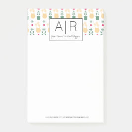 Bloco De Notas Icônico Floral Minimalista Inicial