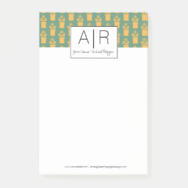 Bloco De Notas Icônico Floral Minimalista Inicial