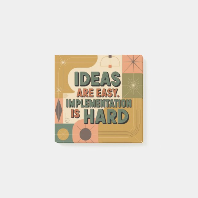 Bloco De Notas Ideas Are Easy. Implementation Is Hard (Frente)