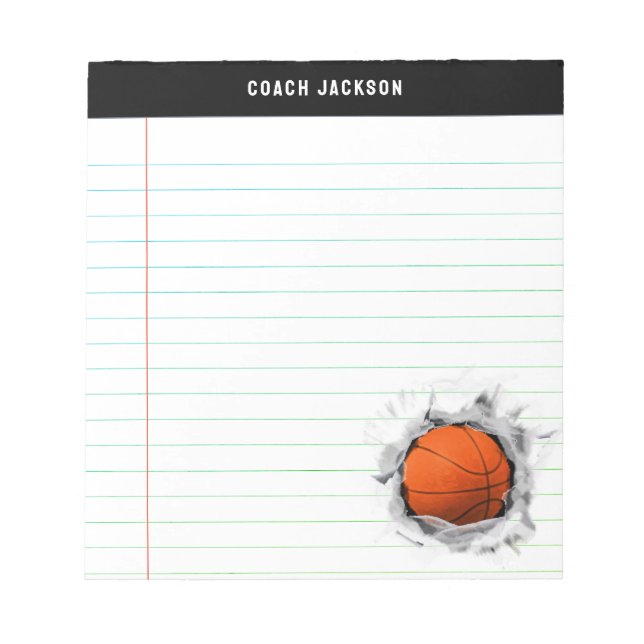 Bloco De Notas Ideias personalizadas para presentes de basquete (Frente)