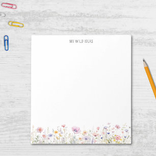 Bloco De Notas Ideias Selvagens Florais Coloridas de Aquarela