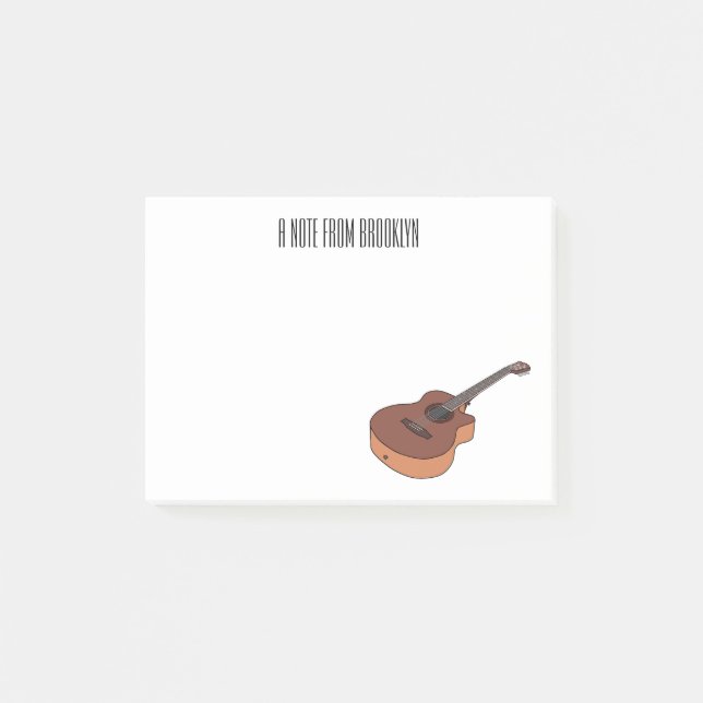 Bloco De Notas Ilustração acústica de desenho animado (Frente)