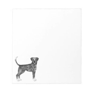 Bloco De Notas Ilustração Alemã Do Cachorro A Preto E Branco