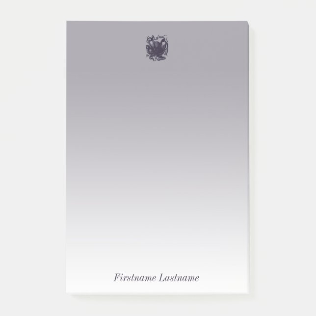 Bloco De Notas Ilustração Antiga de Polvo (Frente)