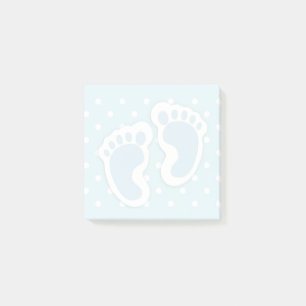 Bloco De Notas Ilustração bonito dos pés do bebé azul
