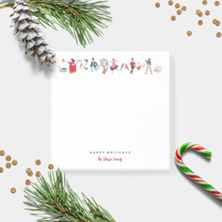 Bloco De Notas Ilustração Clássica dos 12 Dias de Natal Fofa