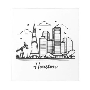 Bloco De Notas Ilustração da linha preta Houston