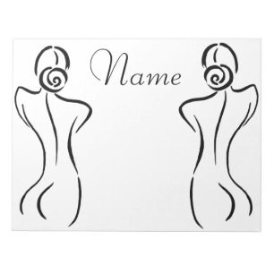 Bloco De Notas Ilustração de arte feminina Thunder_Cove