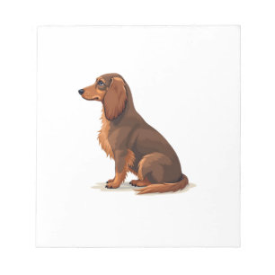 Bloco De Notas Ilustração de cachorro Dachshund de pelo longo vin