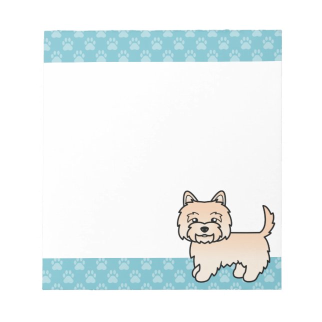 Bloco De Notas Ilustração de cachorro de desenho animado Cream Ca (Frente)
