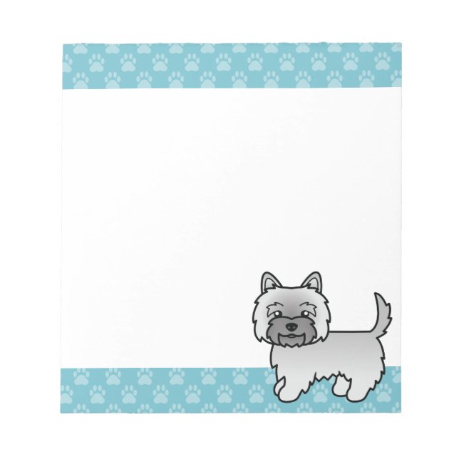 Bloco De Notas Ilustração de cachorro de desenho animado fofo do  (Frente)