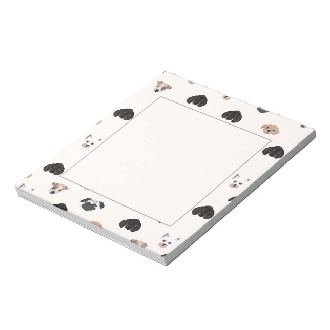 Bloco De Notas Ilustração de Cães de Papoila Bonitos (Invertido)