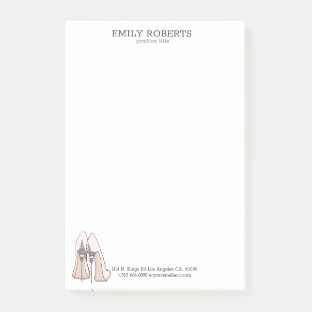 Bloco De Notas Ilustração de calçados Stiletto (Frente)